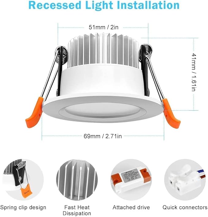 inShareplus 10 Pack 2 Inch Smart Recessed Lighting, WiFi LED Downlight 5W 120V - Image 3