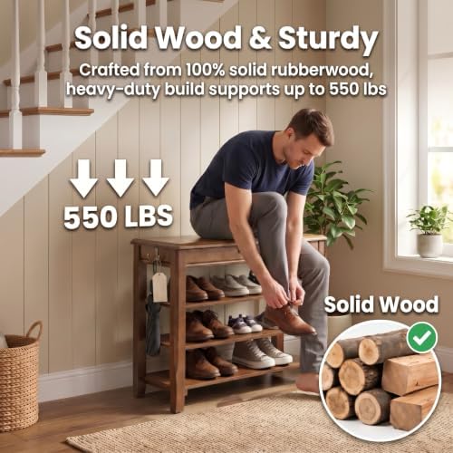 shoe rack bench with lift-top storage,3-tier shoe storage, side view