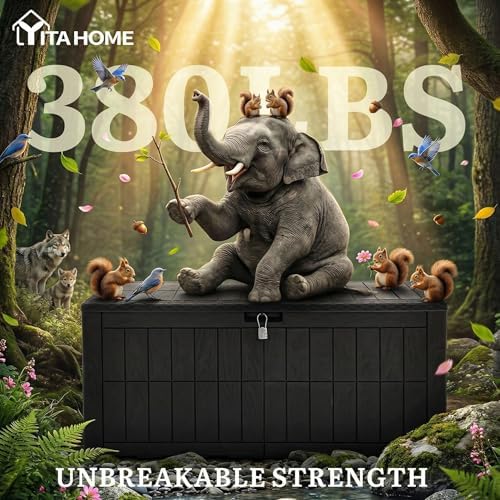 yitahome 110 gallon outdoor deck box, package contents