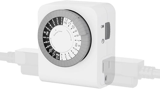BN-LINK Outlet Timer with 2 Grounded Outlets, Mechanical Light Timer by BN-LINK