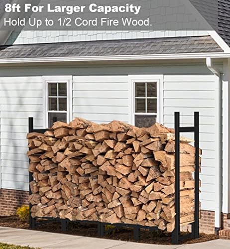 8ft firewood rack outdoor adjustable heavy duty wood on a desk or shelf