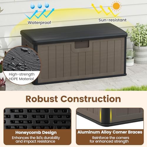 giantex 100 gallon deck box, waterproof resin box, package contents