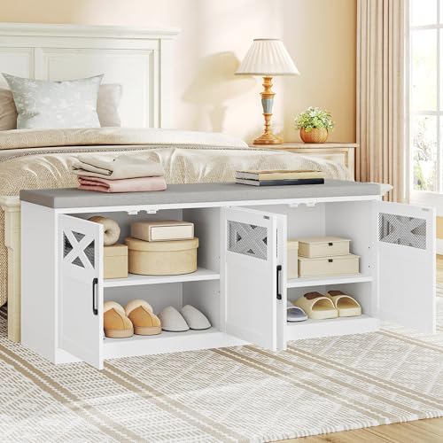 hzuaneri 47.2" shoe storage bench with 4 barn, close-up detail