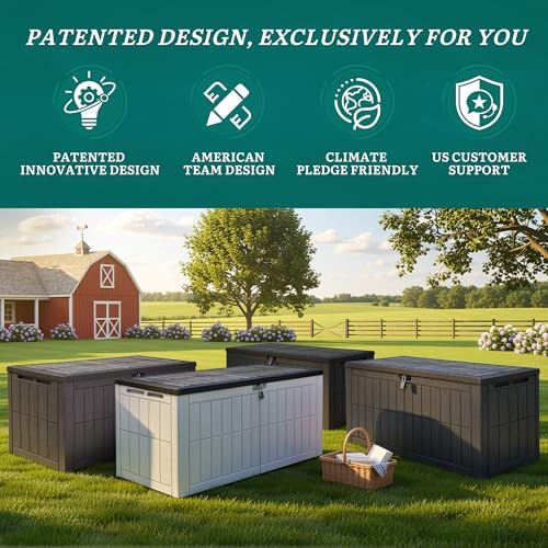 yitahome 134 gallon large outdoor storage box with, view 9