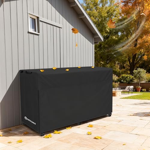 porch shield 8ft waterproof firewood rack cover (cover, front angle view