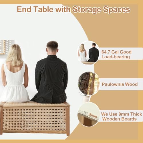 solid wood entryway bench with storage, storage chest, side view