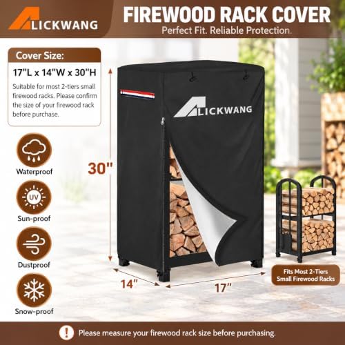 outdoor waterproof 17 inch small firewood rack cover, close-up detail