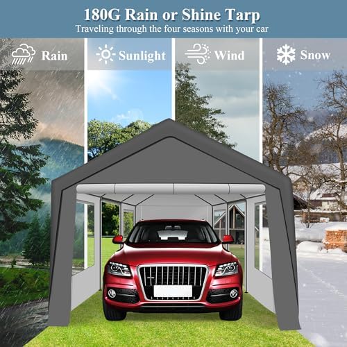 carport 12x20 ft heavy duty carport canopy, portable, package contents