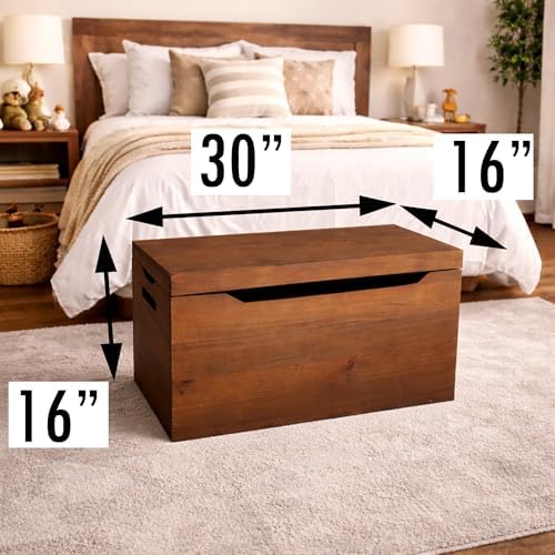 fully assembled, solid wood storage chest with lid, package contents