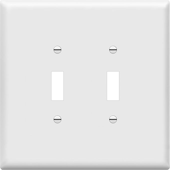 ENERLITES Jumbo Double Toggle Switch Cover, Large Two Gang Light Switch Wall by Enerlites