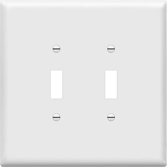 ENERLITES Jumbo Double Toggle Switch Cover, Large Two Gang Light Switch Wall by Enerlites