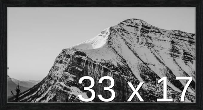 Frame It Easy 33 x 17 Black Grain Wood Frame by FrameItEasy