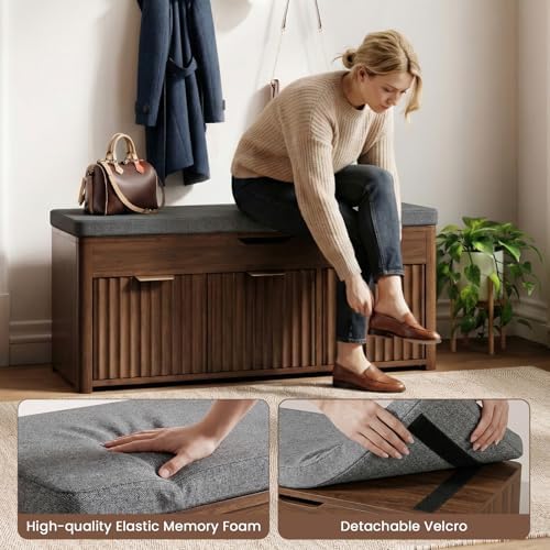 37.4" w shoe bench with storage, lift top, package contents