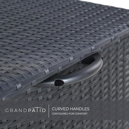 grand patio 108 gallon deck storage box indoor, side view