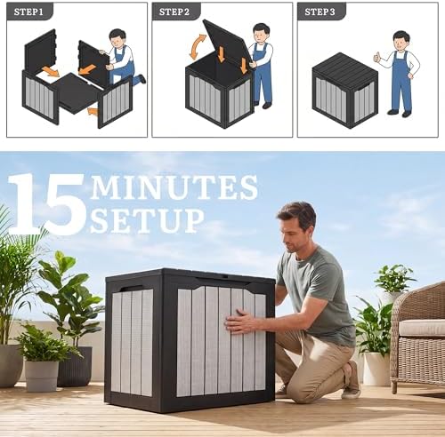 yitahome 30 gallon deck box, front angle view