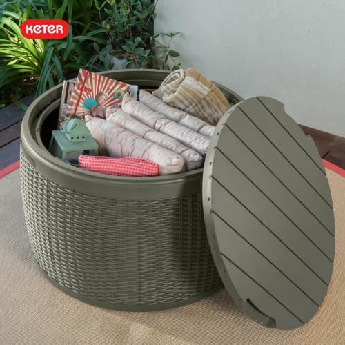 keter circa 37 gallon resin deck box stool, view 11