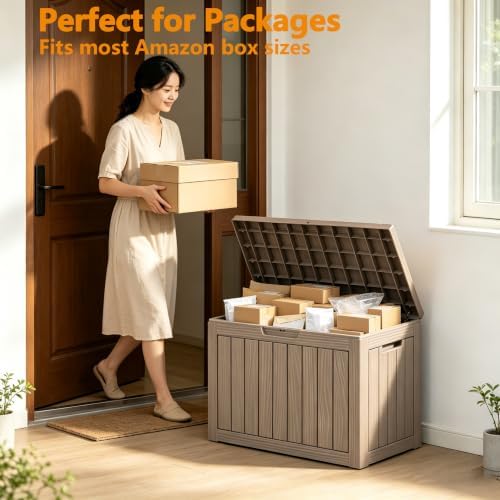rojik waterproof deck box durable outdoor storage box, package contents