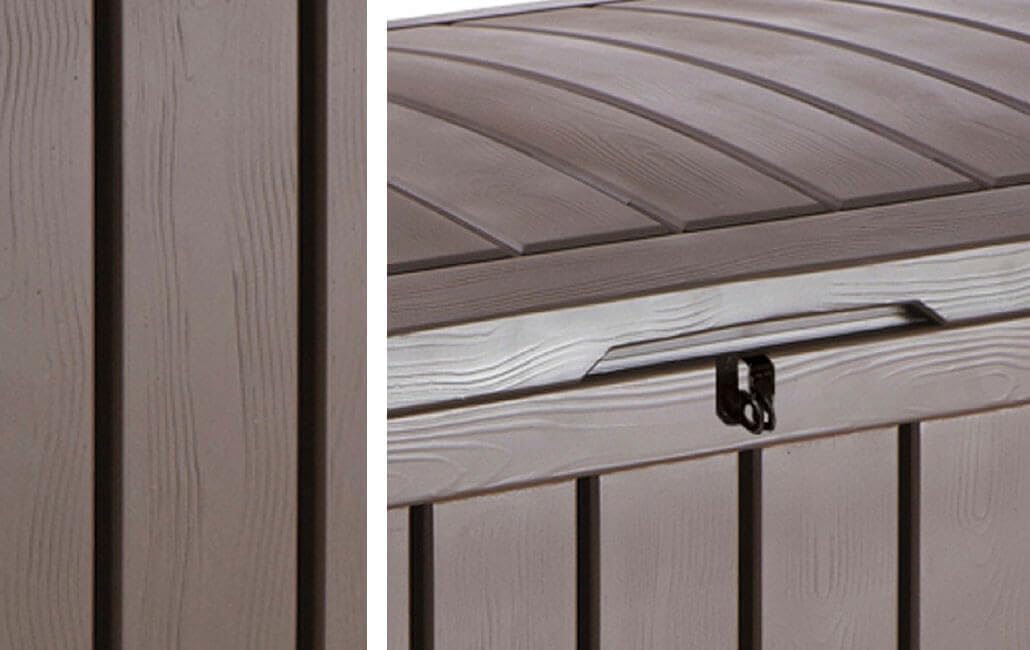 keter glenwood garden storage waterproof box, side view