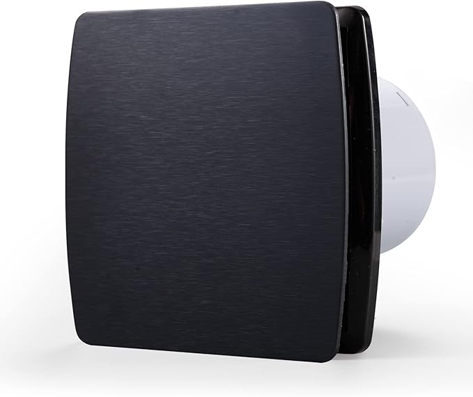 Zeyzer Black Bathroom Fan 110 CFM 1.0 Sone 5.9" Duct Square Ceiling or Wall by Zeyzer