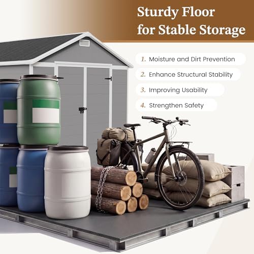 udpatio resin storage shed 7.5x12ft, outdoor plastic garden, view 9