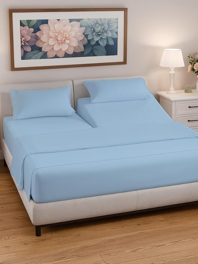 Split Head King Sheet Set – 4 Piece Flex Split Top King Sheets - Image 2