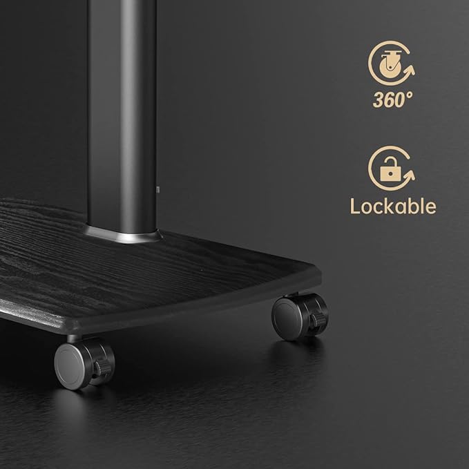 FITUEYES Swivel Rolling TV Stand, Height Adjustable Mobile TV Cart - Image 7