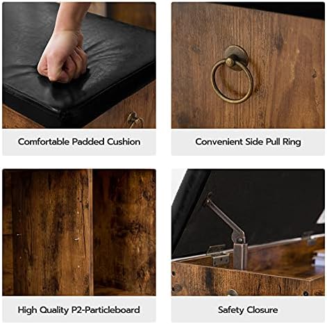 hoobro shoe storage bench with cushion, 32.3" entryway, front angle view