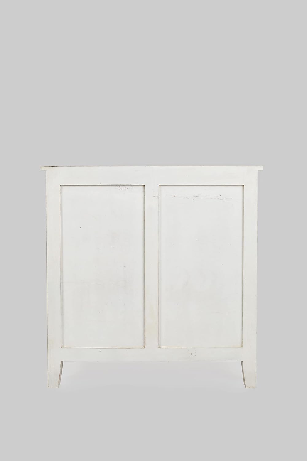 jofran global archive hand carved accent chest cabinet, side view