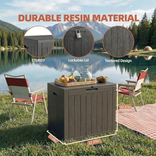 efu outdoor storage box 45 gallon deck box shown in use