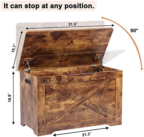 timberer 31.5" storage chest, wooden storage bench, entryway, close-up detail