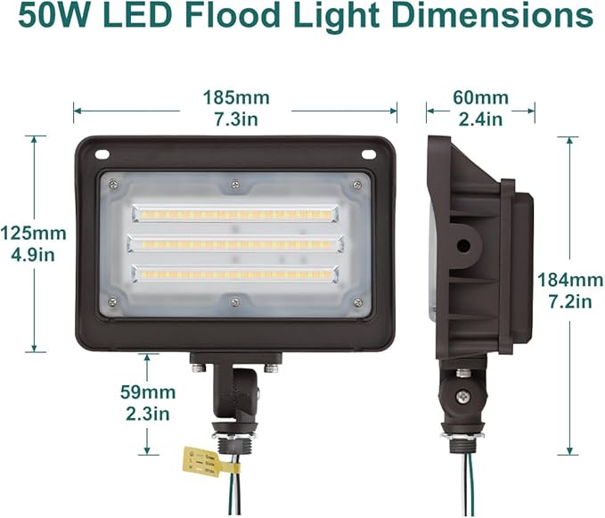 kadision LED Flood Light Outdoor, 50W/40W/30W 6500lm 3000K/4000K/5000K - Image 5