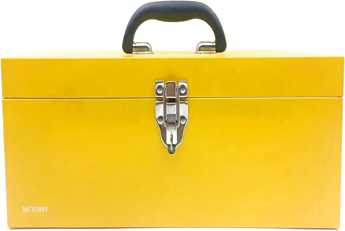 16" large tool box organizer portable metal toolbox, main product view
