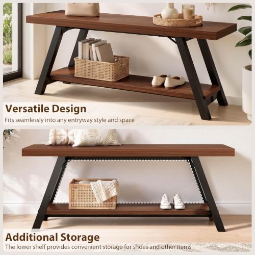 lvb industrial entryway bench with storage, wood and, package contents