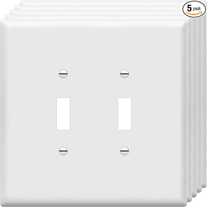 ENERLITES Jumbo Double Toggle Switch Cover, Large Two Gang Light Switch Wall by Enerlites