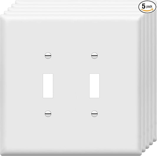 ENERLITES Jumbo Double Toggle Switch Cover, Large Two Gang Light Switch Wall by Enerlites