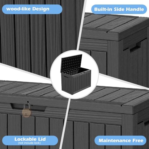 outdoor storage box waterproof, 45 gallon deck box showing dimensions