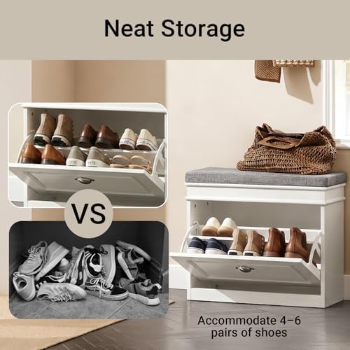 haotian small shoe cabinet for entryway, side view