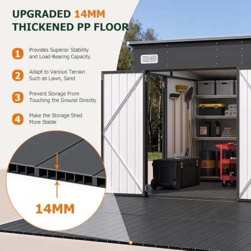 8'x10' lean to shed metal storage shed with, package contents