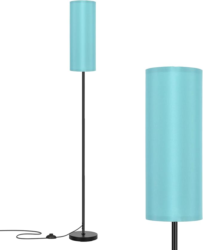 FRIDEKO HOME Floor Lamp with Turquoise Shade, Simple Design with Foot Pedal by FRIDEKOHOME