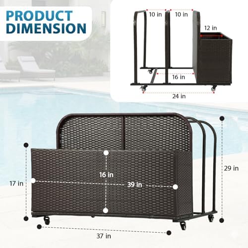fdw pool float storage poolside storage bin holder on a desk or shelf