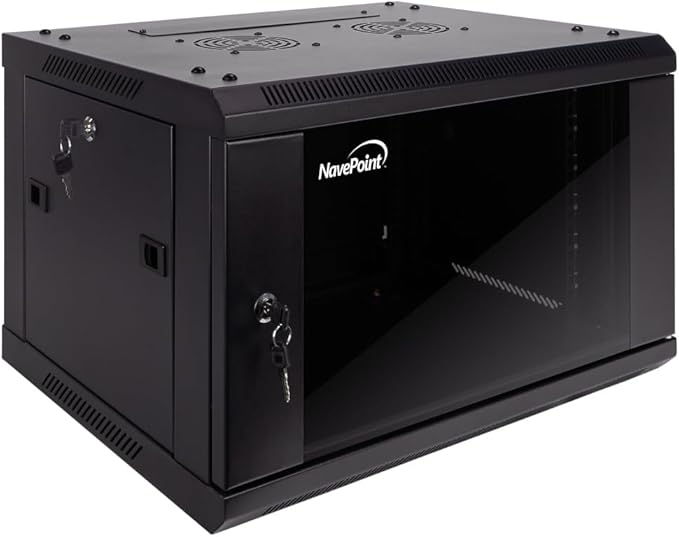 NavePoint 6U Server Cabinet Wall Mount Rack Enclosure Includes 2 Fans, Locking - Image 5