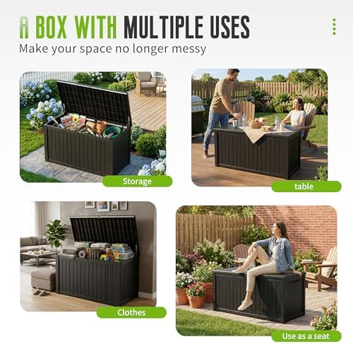 drato 200 gallon outdoor storage box waterproof, resin, package contents
