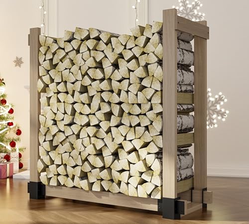 kingson 4 pack heavy duty firewood log storage, front angle view