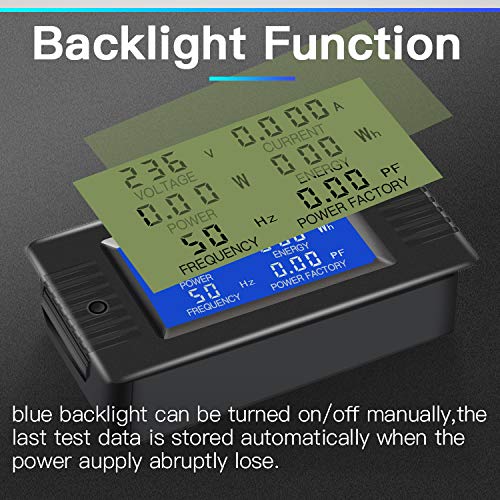 AC Current Voltage Amperage Power Energy Panel Meter LCD Digital Display - Image 4