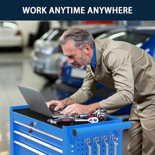 7-drawer metal rolling tool chest with wheels,tool storage on a desk or shelf