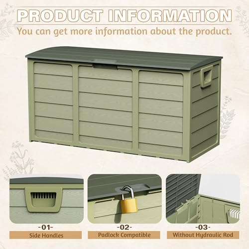 suncrown 75 gallon deck storage box resin outdoor on a desk or shelf