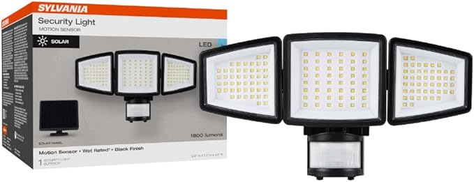Sylvania Motion Sensor Solar Security Light, Solar Panel, 1800 LMS, Wet Rated by LEDVANCE