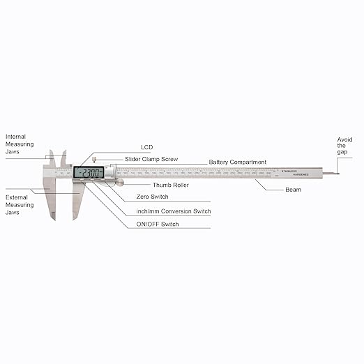 SCITOOLS All-Metal Digital Caliper 0-12" Measuring Tool, Micrometer Caliper - Image 5