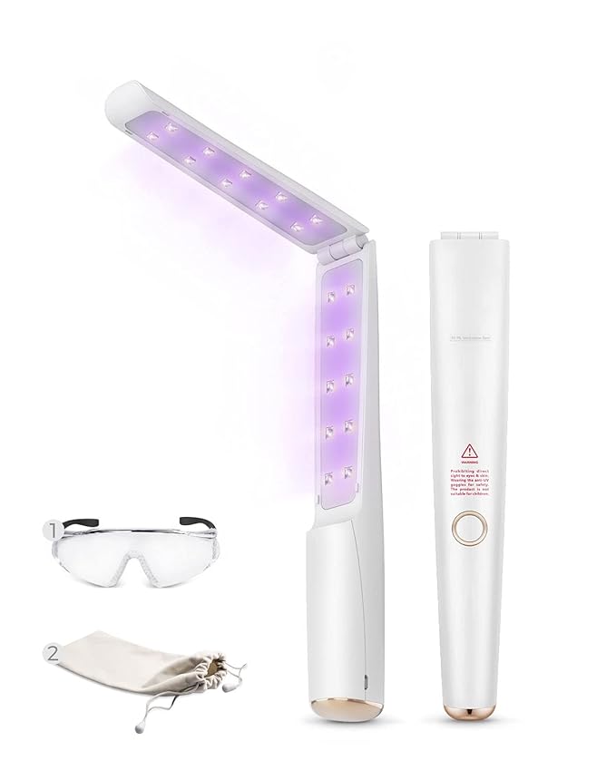 UV Light Sanitizer Wand, Portable UVC Light Disinfector Lamp Chargable Foldable by Knizen