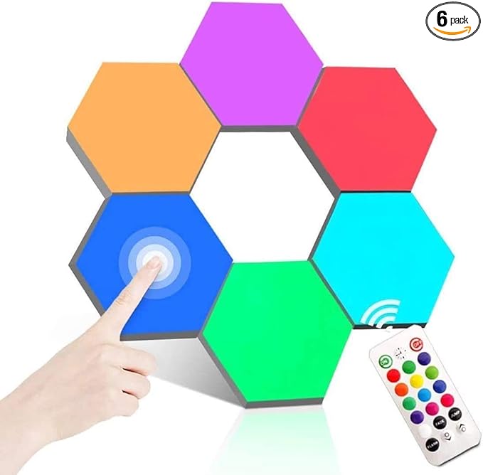 ODISTAR Remote Control Hexagon Wall Light, Smart Wall-Mounted Touch-Sensitive by ODISTAR